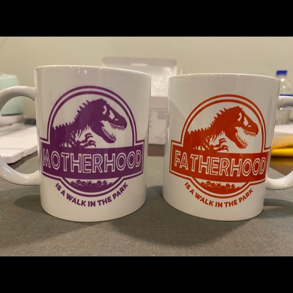 Jurassic Park mom/dad mug set - Picture 1 of 2